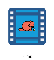 HPL Staff Picks: Canadian Movies graphic of a film negative with a beaver